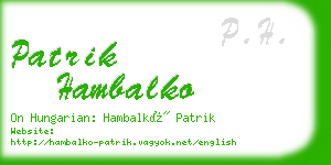 patrik hambalko business card